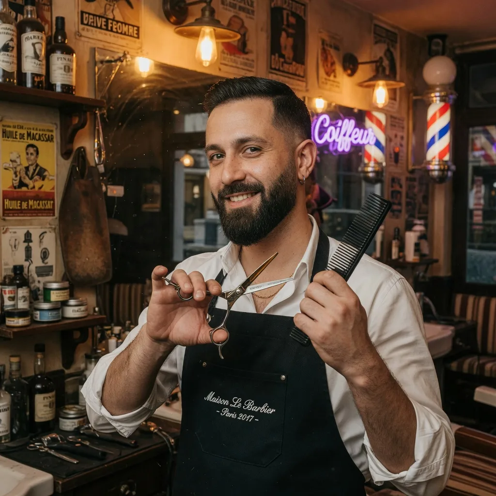 Barbier au travail — Le Salon